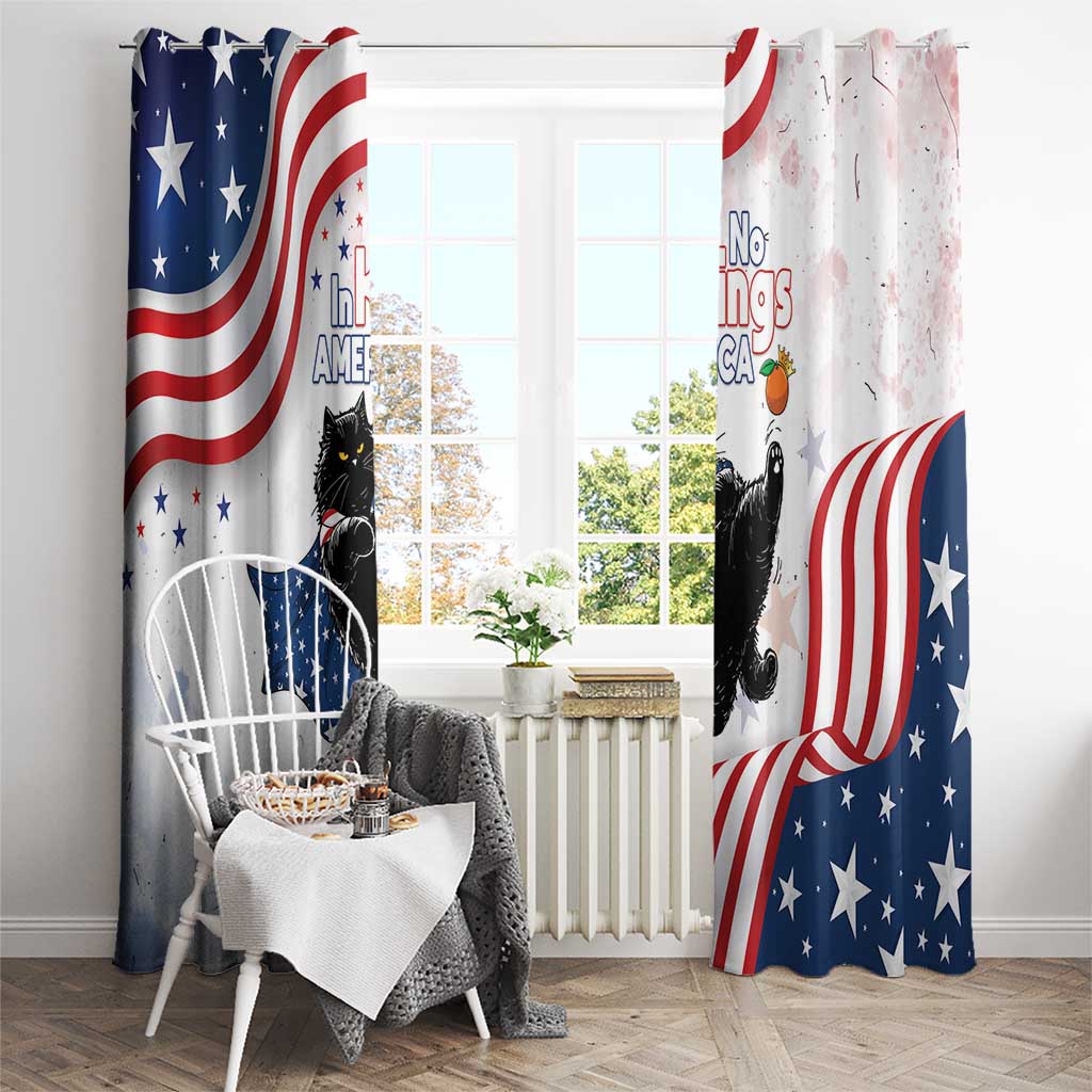 Funny Cat No Kings Window Curtain Rejecting Kings Since 1776 - Wonder Print Shop