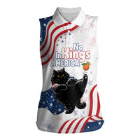 Funny Cat No Kings Women Sleeveless Polo Shirt Rejecting Kings Since 1776 - Wonder Print Shop