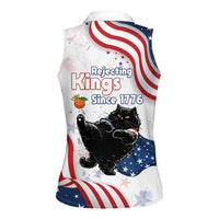 Funny Cat No Kings Women Sleeveless Polo Shirt Rejecting Kings Since 1776 - Wonder Print Shop