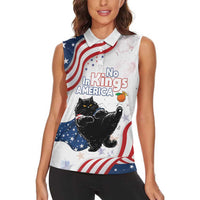 Funny Cat No Kings Women Sleeveless Polo Shirt Rejecting Kings Since 1776 - Wonder Print Shop