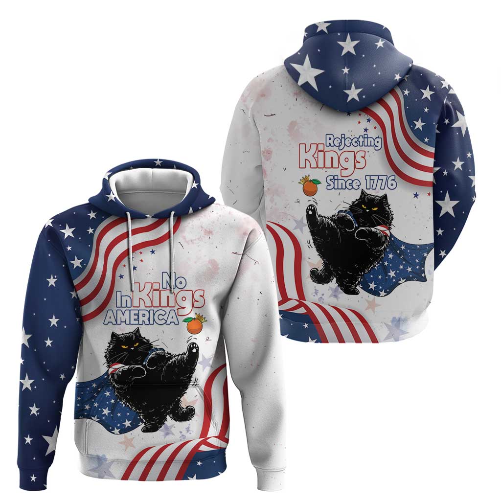 Funny Cat No Kings Zip Hoodie Rejecting Kings Since 1776 - Wonder Print Shop