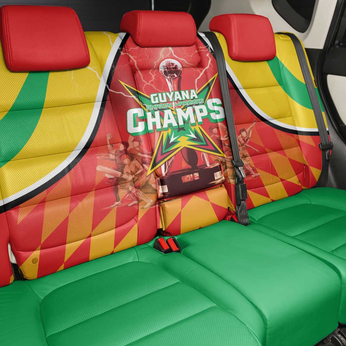 Guyana Cricket Back Car Seat Cover Amazon Warriors Glorious Victory - Wonder Print Shop