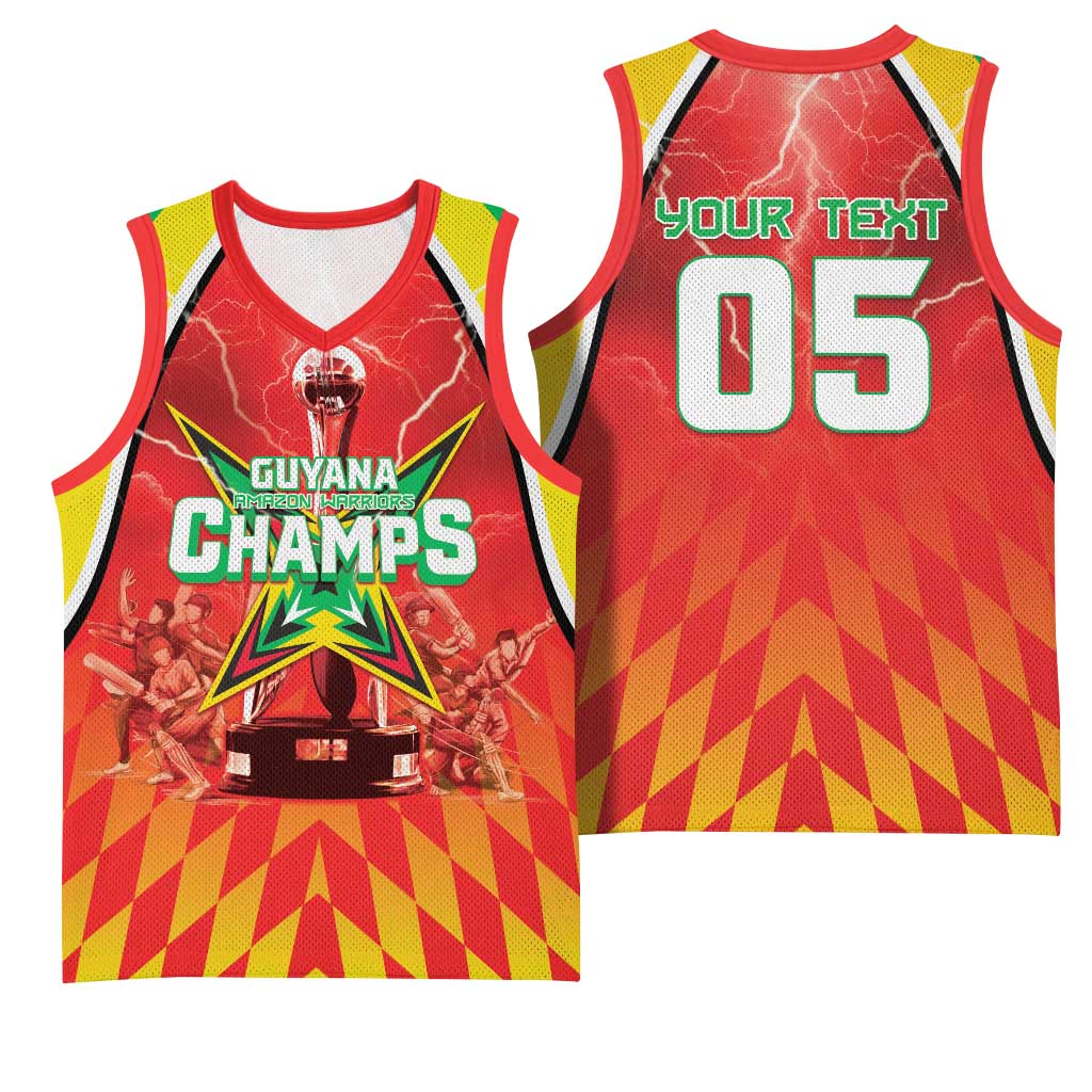 Custom Guyana Cricket Basketball Jersey Amazon Warriors Glorious Victory - Wonder Print Shop