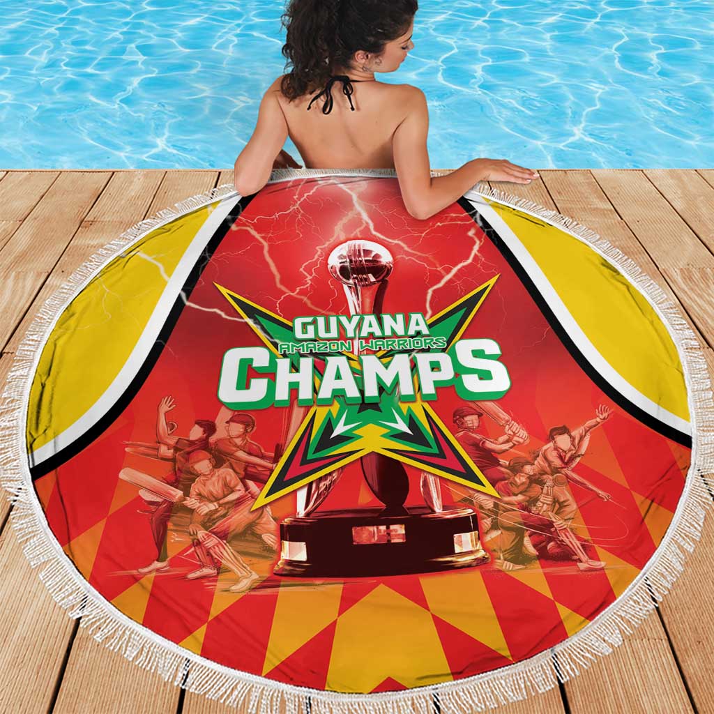 Guyana Cricket Beach Blanket Amazon Warriors Glorious Victory - Wonder Print Shop