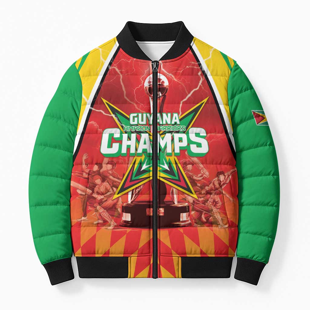 Custom Guyana Cricket Bomber Puffer Jacket Amazon Warriors Glorious Victory - Wonder Print Shop