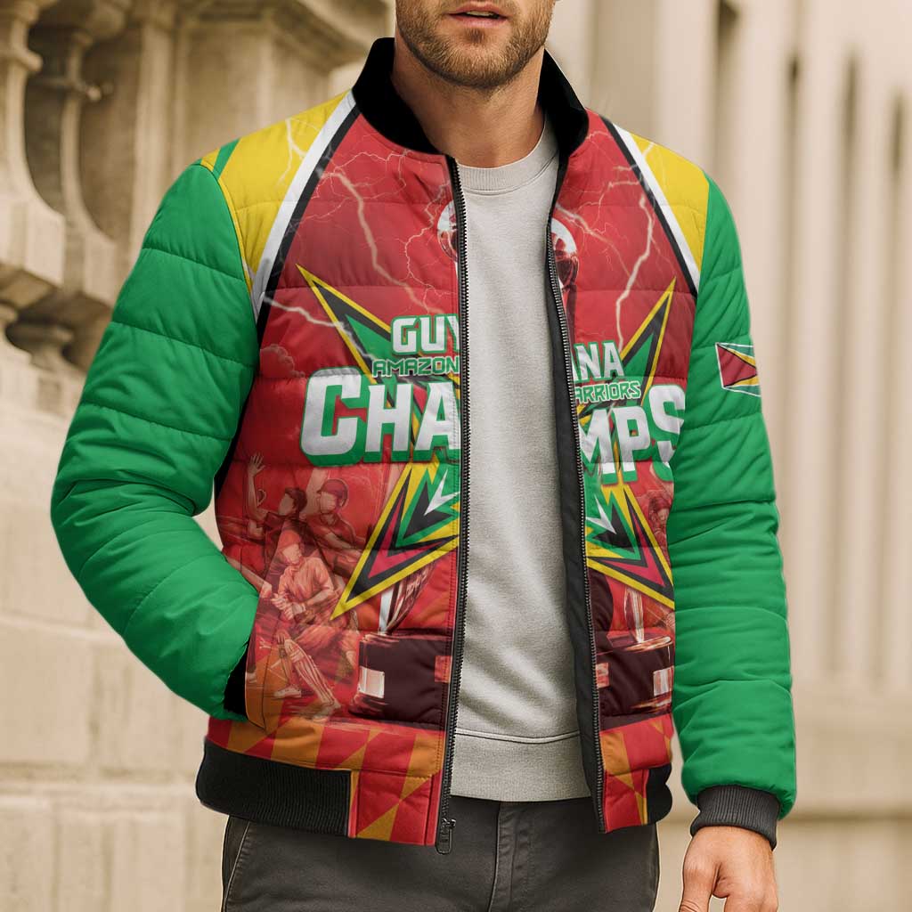 Custom Guyana Cricket Bomber Puffer Jacket Amazon Warriors Glorious Victory - Wonder Print Shop