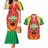 Custom Guyana Cricket Couples Matching Mermaid Dress and Hawaiian Shirt Amazon Warriors Glorious Victory - Wonder Print Shop
