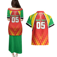 Custom Guyana Cricket Couples Matching Puletasi and Hawaiian Shirt Amazon Warriors Glorious Victory - Wonder Print Shop