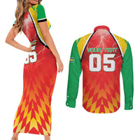 Custom Guyana Cricket Couples Matching Short Sleeve Bodycon Dress and Long Sleeve Button Shirt Amazon Warriors Glorious Victory - Wonder Print Shop