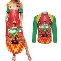 Custom Guyana Cricket Couples Matching Summer Maxi Dress and Long Sleeve Button Shirt Amazon Warriors Glorious Victory - Wonder Print Shop