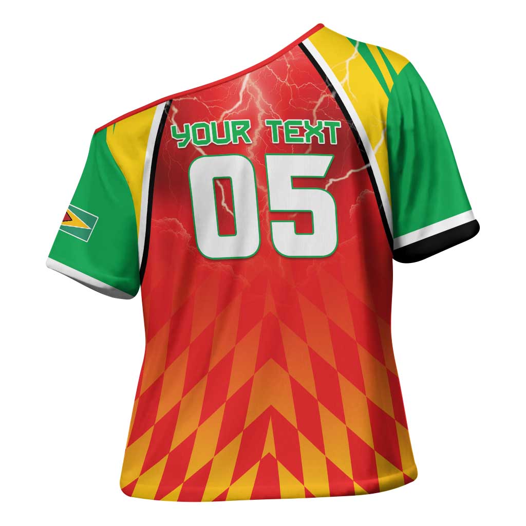 Custom Guyana Cricket Cross Shoulder Shirt Amazon Warriors Glorious Victory - Wonder Print Shop