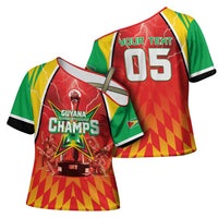 Custom Guyana Cricket Cross Shoulder Shirt Amazon Warriors Glorious Victory - Wonder Print Shop