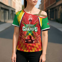 Custom Guyana Cricket Cross Shoulder Shirt Amazon Warriors Glorious Victory - Wonder Print Shop