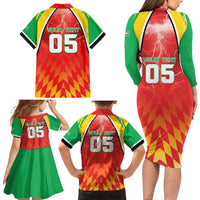 Custom Guyana Cricket Family Matching Long Sleeve Bodycon Dress and Hawaiian Shirt Amazon Warriors Glorious Victory - Wonder Print Shop