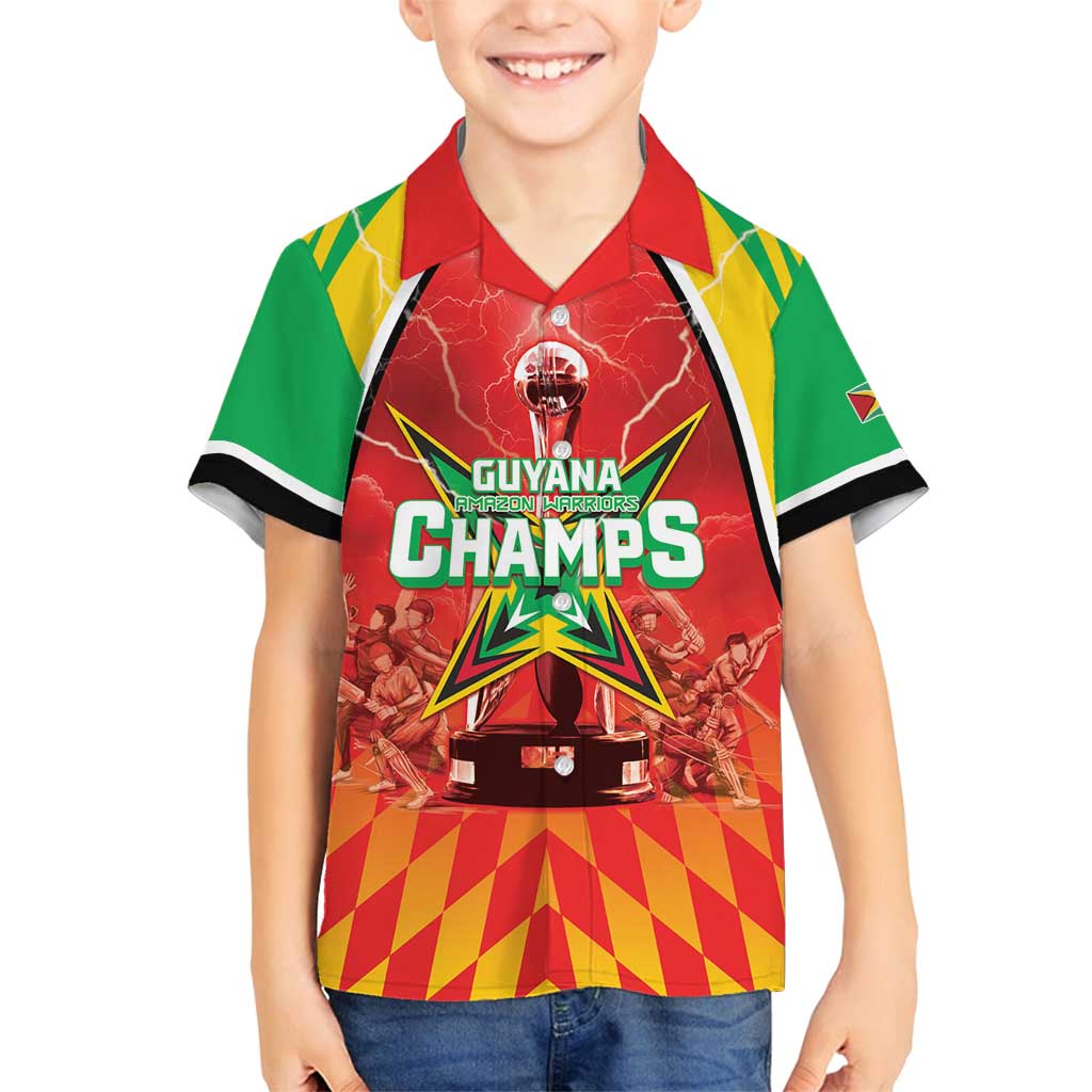 Custom Guyana Cricket Family Matching Long Sleeve Bodycon Dress and Hawaiian Shirt Amazon Warriors Glorious Victory - Wonder Print Shop