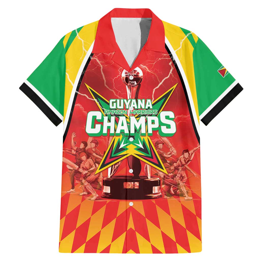 Custom Guyana Cricket Family Matching Mermaid Dress and Hawaiian Shirt Amazon Warriors Glorious Victory - Wonder Print Shop