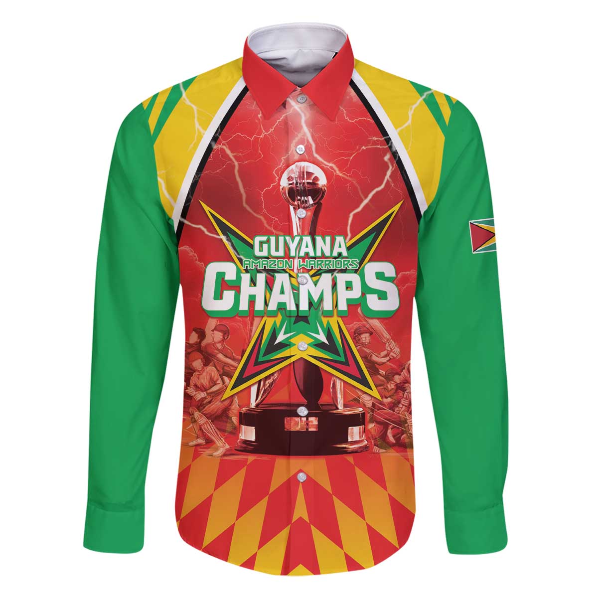 Custom Guyana Cricket Family Matching Off The Shoulder Long Sleeve Dress and Hawaiian Shirt Amazon Warriors Glorious Victory - Wonder Print Shop