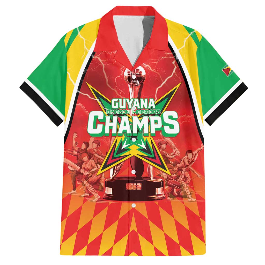 Custom Guyana Cricket Family Matching Off Shoulder Maxi Dress and Hawaiian Shirt Amazon Warriors Glorious Victory - Wonder Print Shop