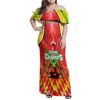 Custom Guyana Cricket Family Matching Off Shoulder Maxi Dress and Hawaiian Shirt Amazon Warriors Glorious Victory - Wonder Print Shop