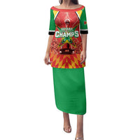 Custom Guyana Cricket Family Matching Puletasi and Hawaiian Shirt Amazon Warriors Glorious Victory - Wonder Print Shop