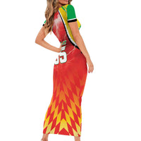 Custom Guyana Cricket Family Matching Short Sleeve Bodycon Dress and Hawaiian Shirt Amazon Warriors Glorious Victory - Wonder Print Shop