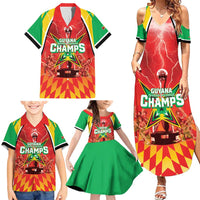Custom Guyana Cricket Family Matching Summer Maxi Dress and Hawaiian Shirt Amazon Warriors Glorious Victory - Wonder Print Shop