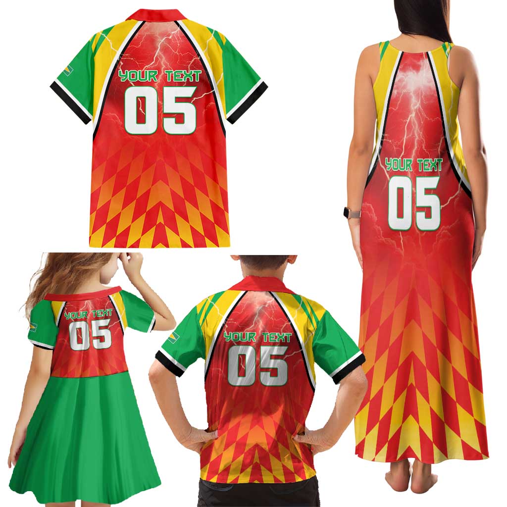 Custom Guyana Cricket Family Matching Tank Maxi Dress and Hawaiian Shirt Amazon Warriors Glorious Victory - Wonder Print Shop