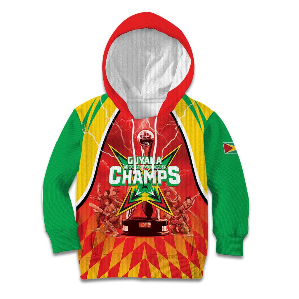 Custom Guyana Cricket Kid Hoodie Amazon Warriors Glorious Victory - Wonder Print Shop