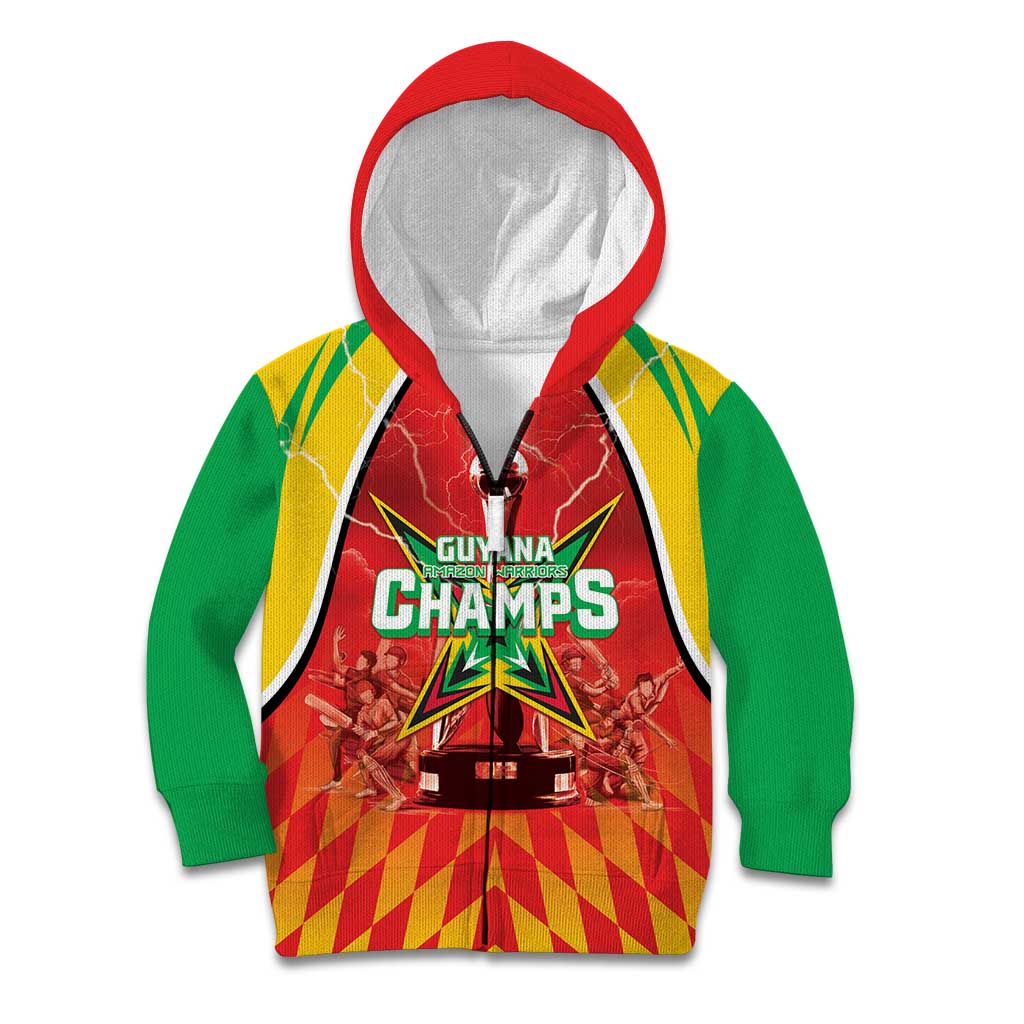 Custom Guyana Cricket Kid Hoodie Amazon Warriors Glorious Victory - Wonder Print Shop