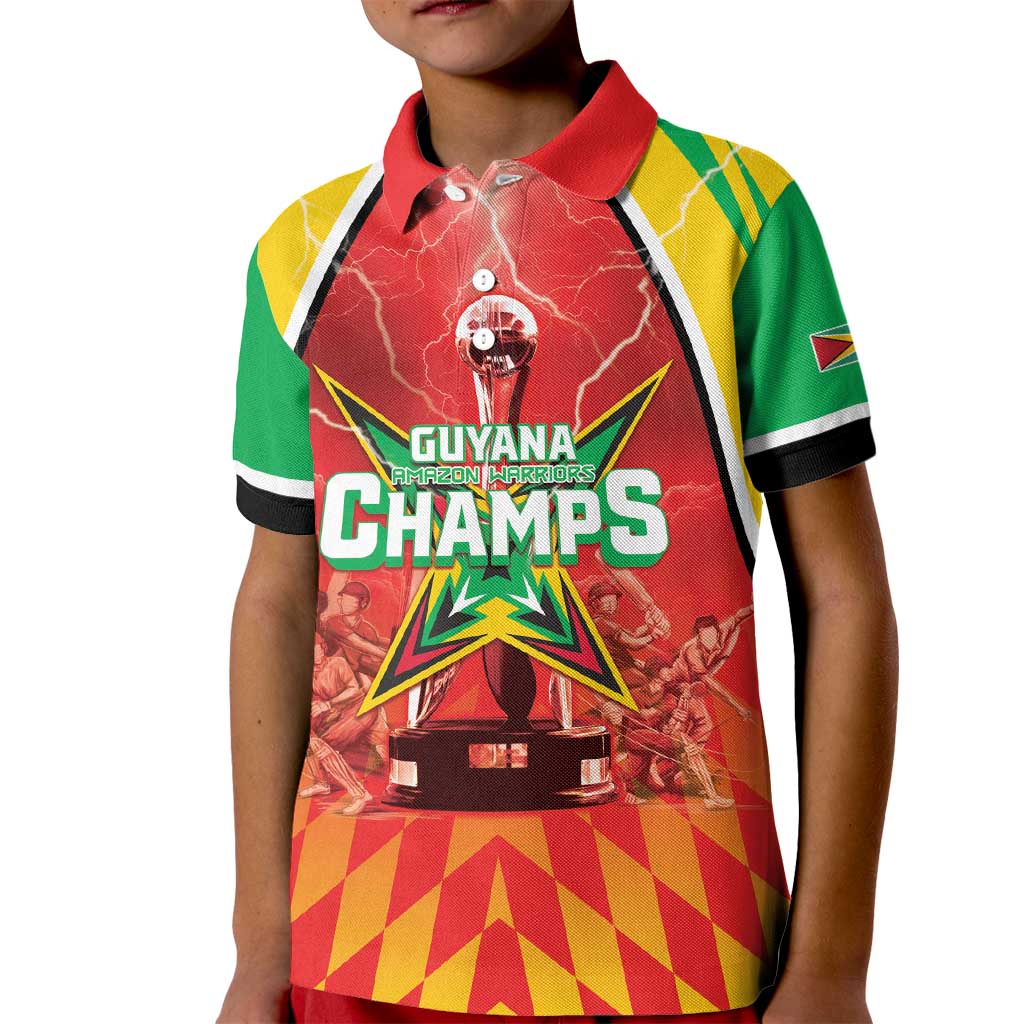 Custom Guyana Cricket Kid Polo Shirt Amazon Warriors Glorious Victory - Wonder Print Shop