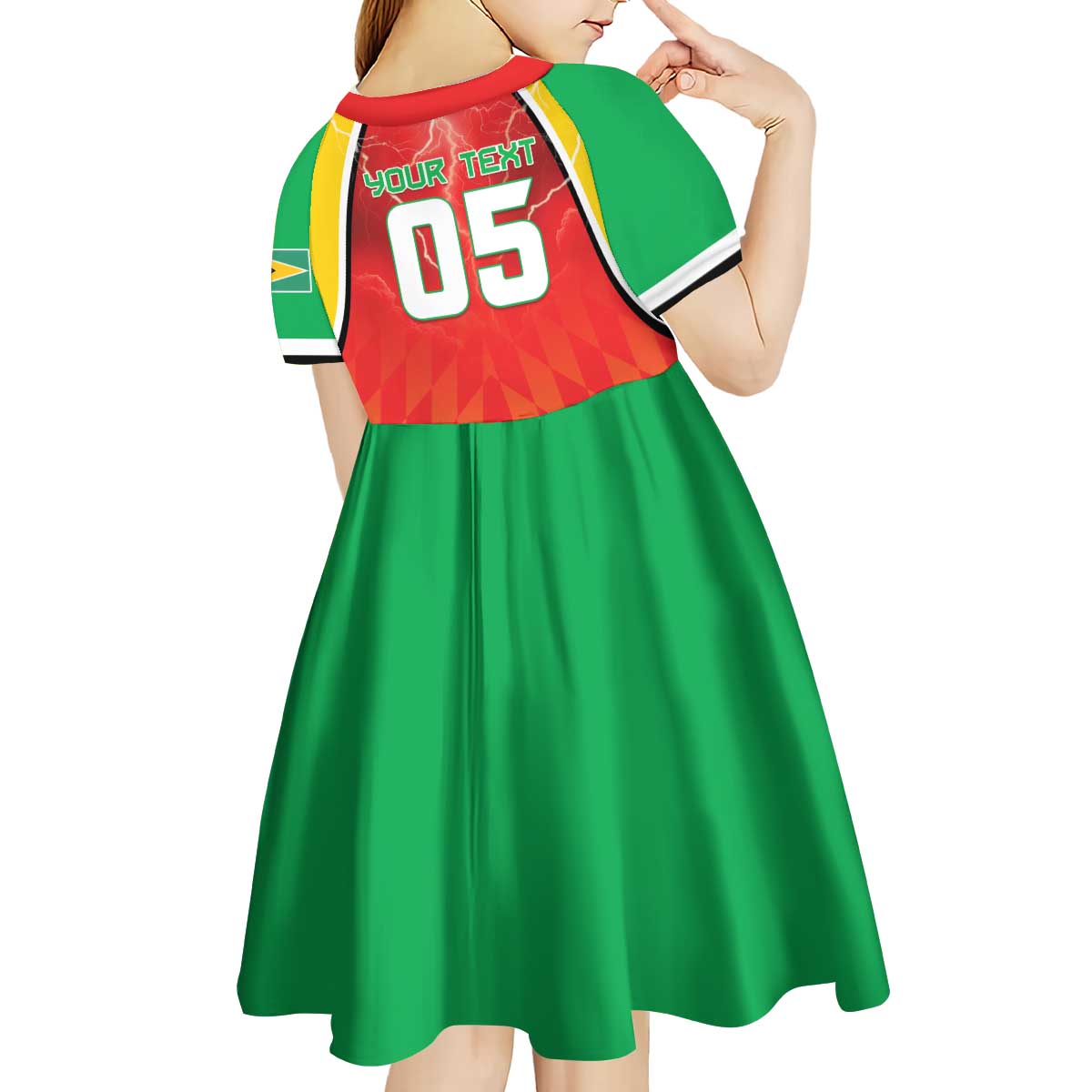 Custom Guyana Cricket Kid Short Sleeve Dress Amazon Warriors Glorious Victory - Wonder Print Shop