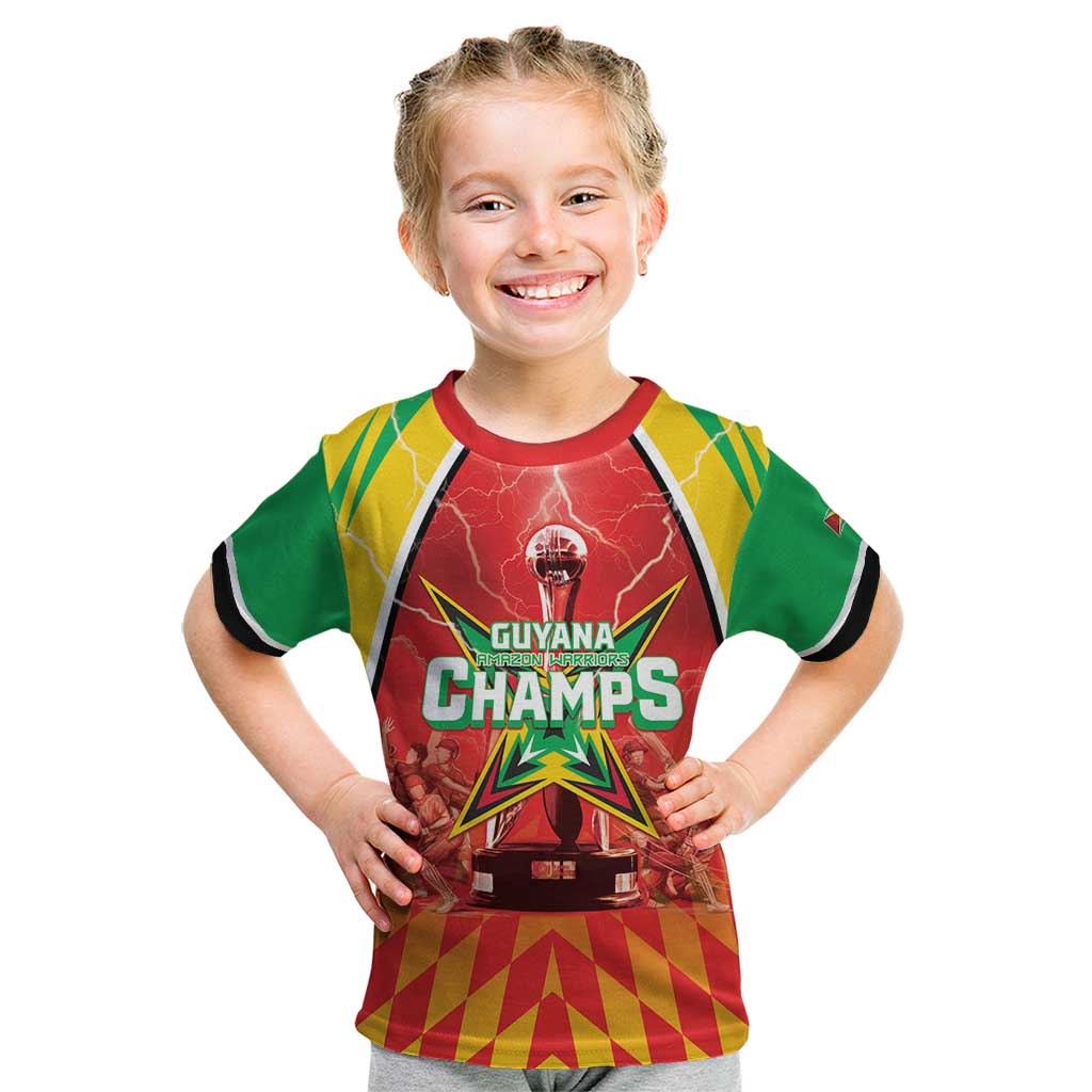 Custom Guyana Cricket Kid T Shirt Amazon Warriors Glorious Victory - Wonder Print Shop