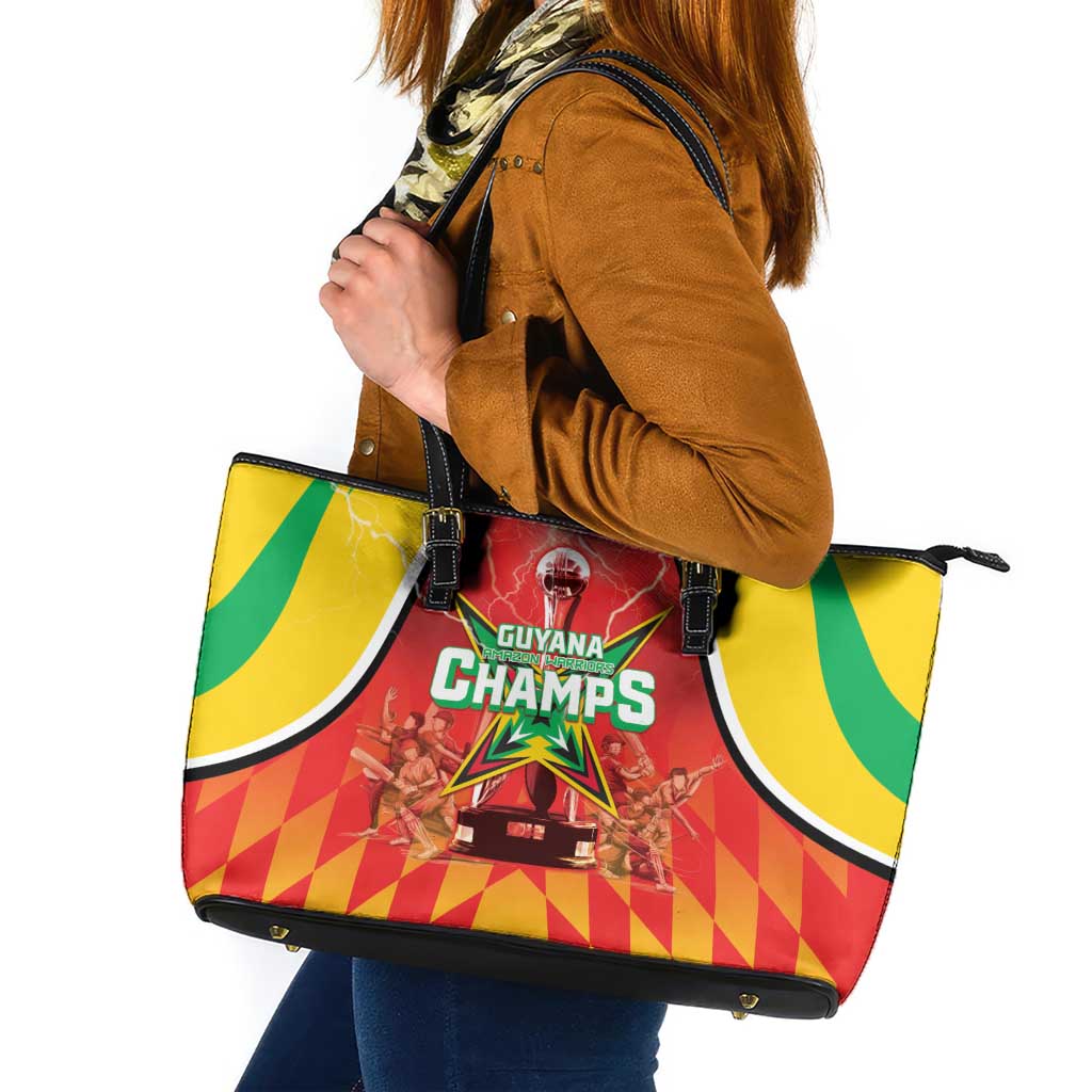 Guyana Cricket Leather Tote Bag Amazon Warriors Glorious Victory - Wonder Print Shop