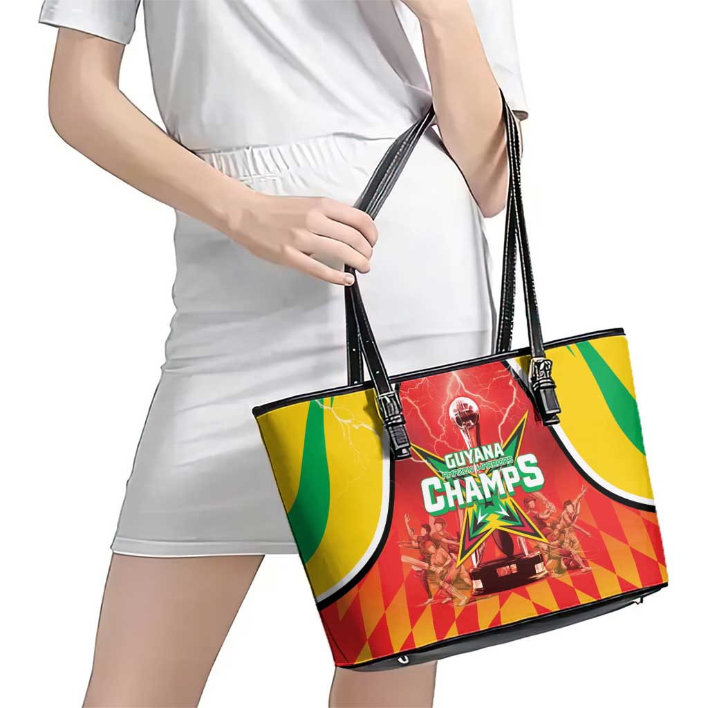 Guyana Cricket Leather Tote Bag Amazon Warriors Glorious Victory - Wonder Print Shop