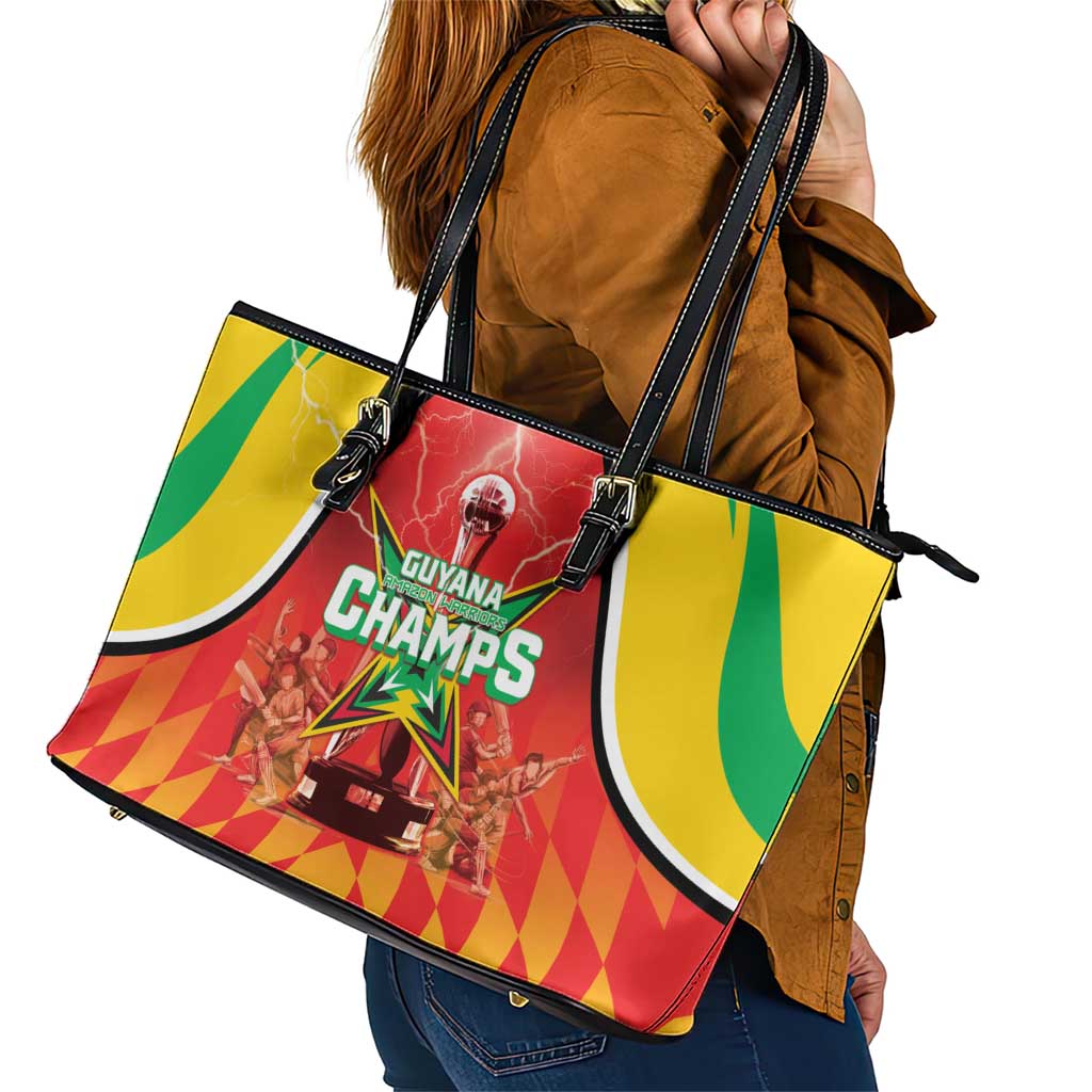 Guyana Cricket Leather Tote Bag Amazon Warriors Glorious Victory - Wonder Print Shop