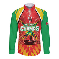 Custom Guyana Cricket Long Sleeve Button Shirt Amazon Warriors Glorious Victory - Wonder Print Shop
