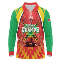 Custom Guyana Cricket Long Sleeve Polo Shirt Amazon Warriors Glorious Victory - Wonder Print Shop