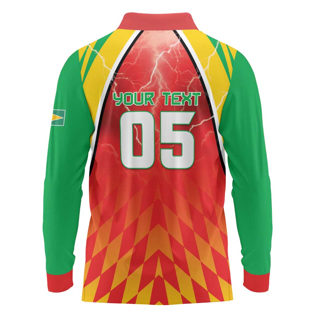 Custom Guyana Cricket Long Sleeve Polo Shirt Amazon Warriors Glorious Victory - Wonder Print Shop