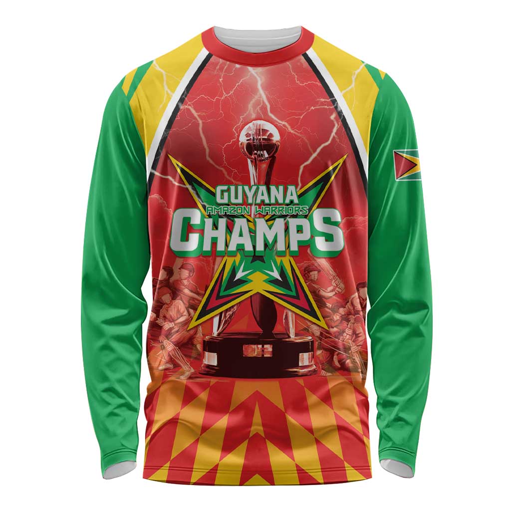 Custom Guyana Cricket Long Sleeve Shirt Amazon Warriors Glorious Victory - Wonder Print Shop