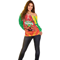 Custom Guyana Cricket Off Shoulder Sweater Amazon Warriors Glorious Victory - Wonder Print Shop