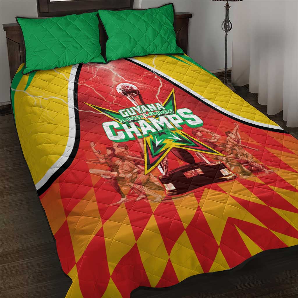 Guyana Cricket Quilt Bed Set Amazon Warriors Glorious Victory - Wonder Print Shop