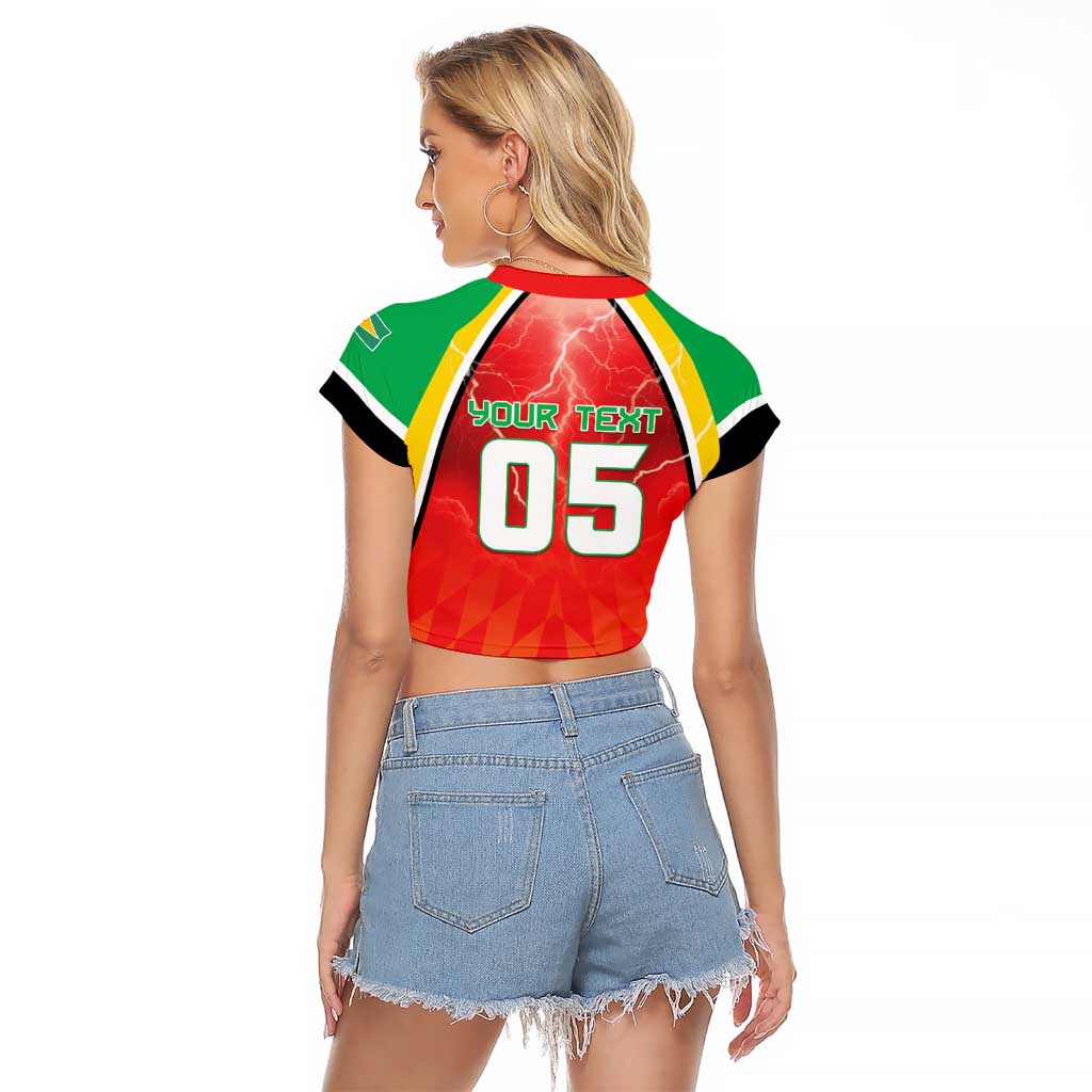 Custom Guyana Cricket Raglan Cropped T Shirt Amazon Warriors Glorious Victory - Wonder Print Shop