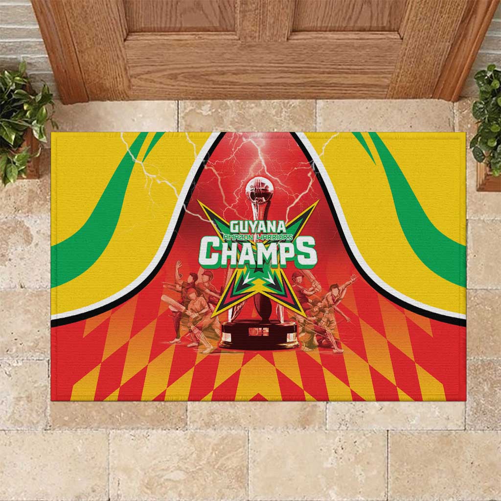 Guyana Cricket Rubber Doormat Amazon Warriors Glorious Victory - Wonder Print Shop
