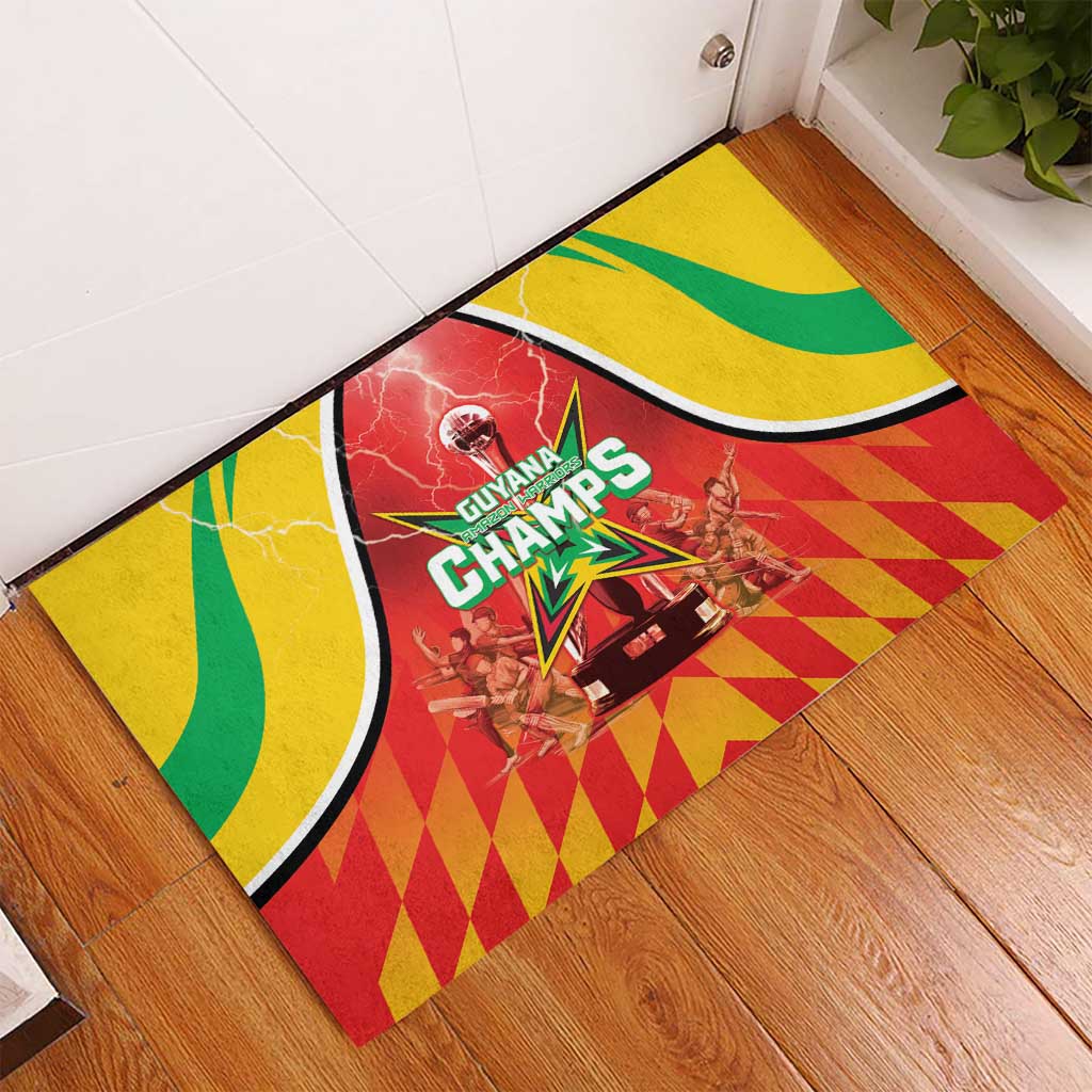 Guyana Cricket Rubber Doormat Amazon Warriors Glorious Victory - Wonder Print Shop