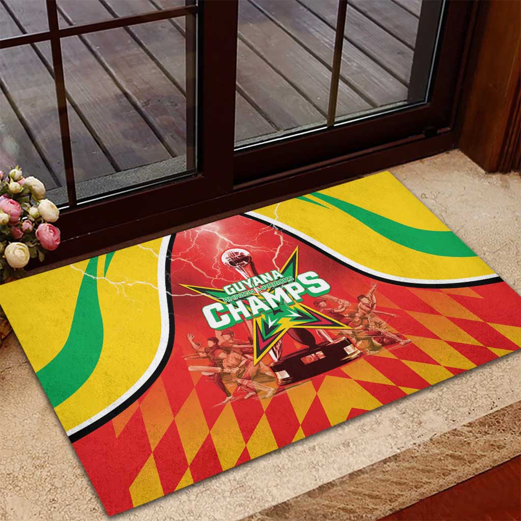 Guyana Cricket Rubber Doormat Amazon Warriors Glorious Victory - Wonder Print Shop