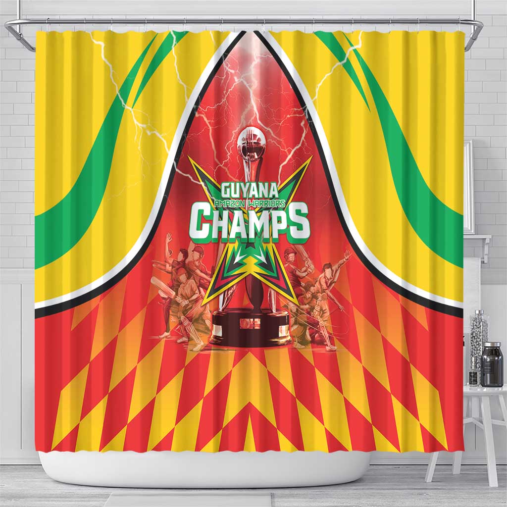 Guyana Cricket Shower Curtain Amazon Warriors Glorious Victory - Wonder Print Shop
