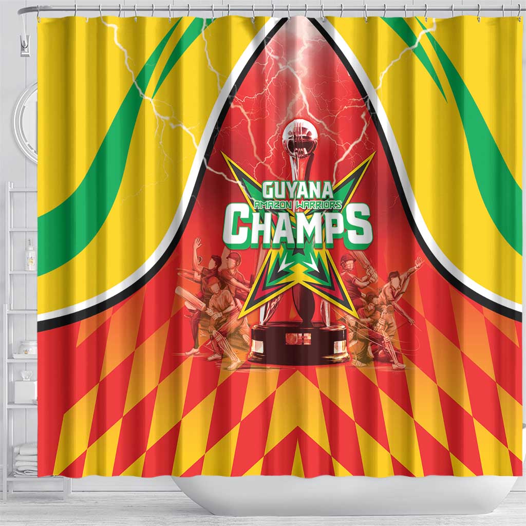 Guyana Cricket Shower Curtain Amazon Warriors Glorious Victory - Wonder Print Shop