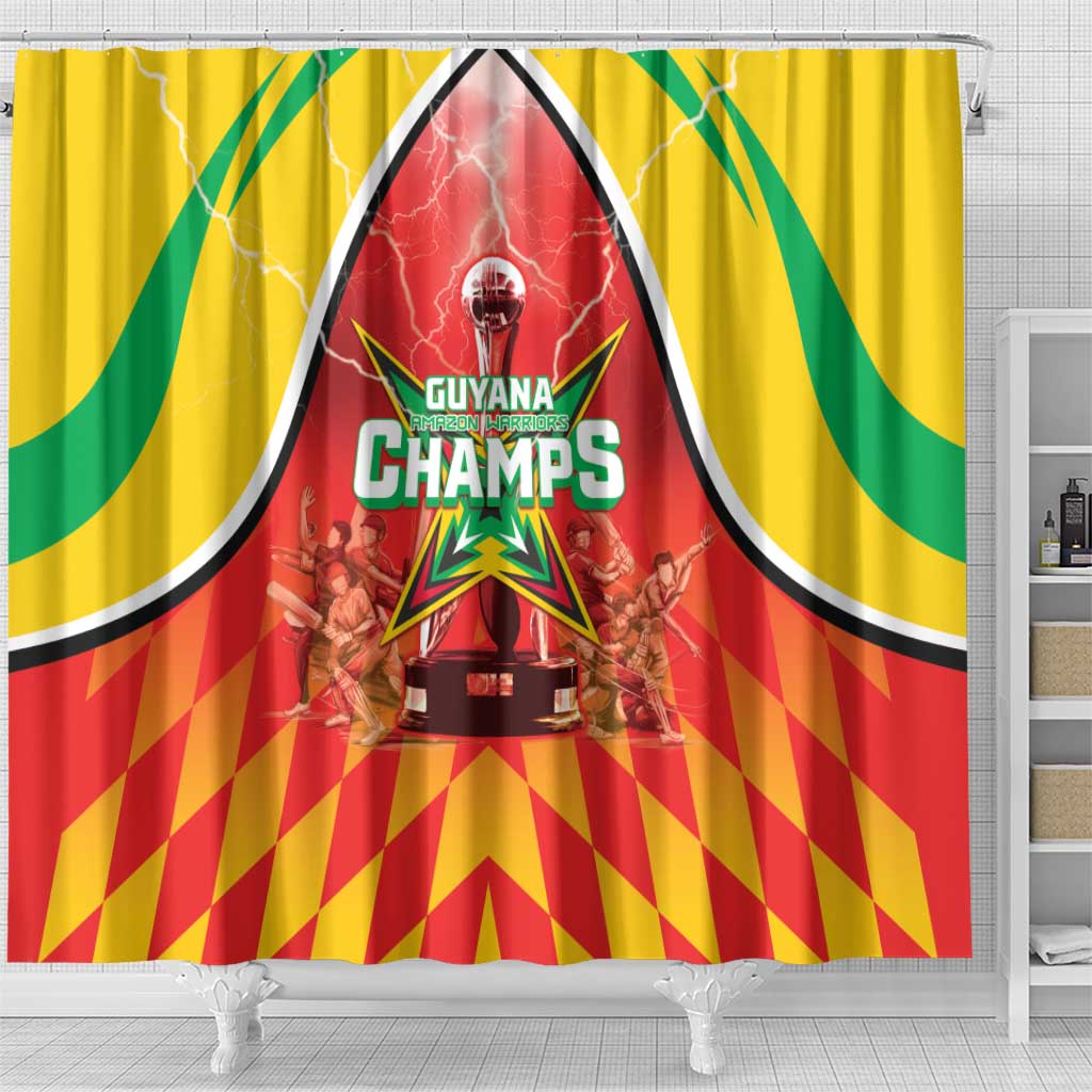 Guyana Cricket Shower Curtain Amazon Warriors Glorious Victory - Wonder Print Shop