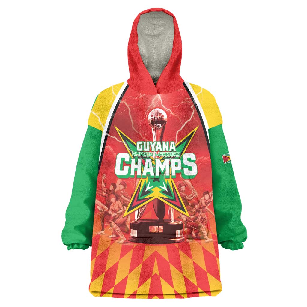 Custom Guyana Cricket Wearable Blanket Hoodie Amazon Warriors Glorious Victory - Wonder Print Shop