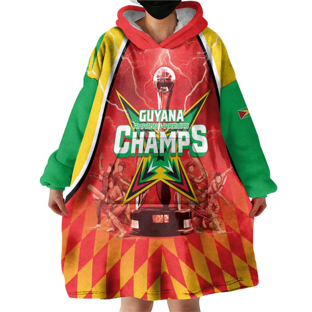 Custom Guyana Cricket Wearable Blanket Hoodie Amazon Warriors Glorious Victory - Wonder Print Shop